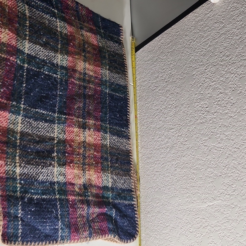 C Open Poncho Sweater Wrap One Size Plaid - Picture 8 of 12